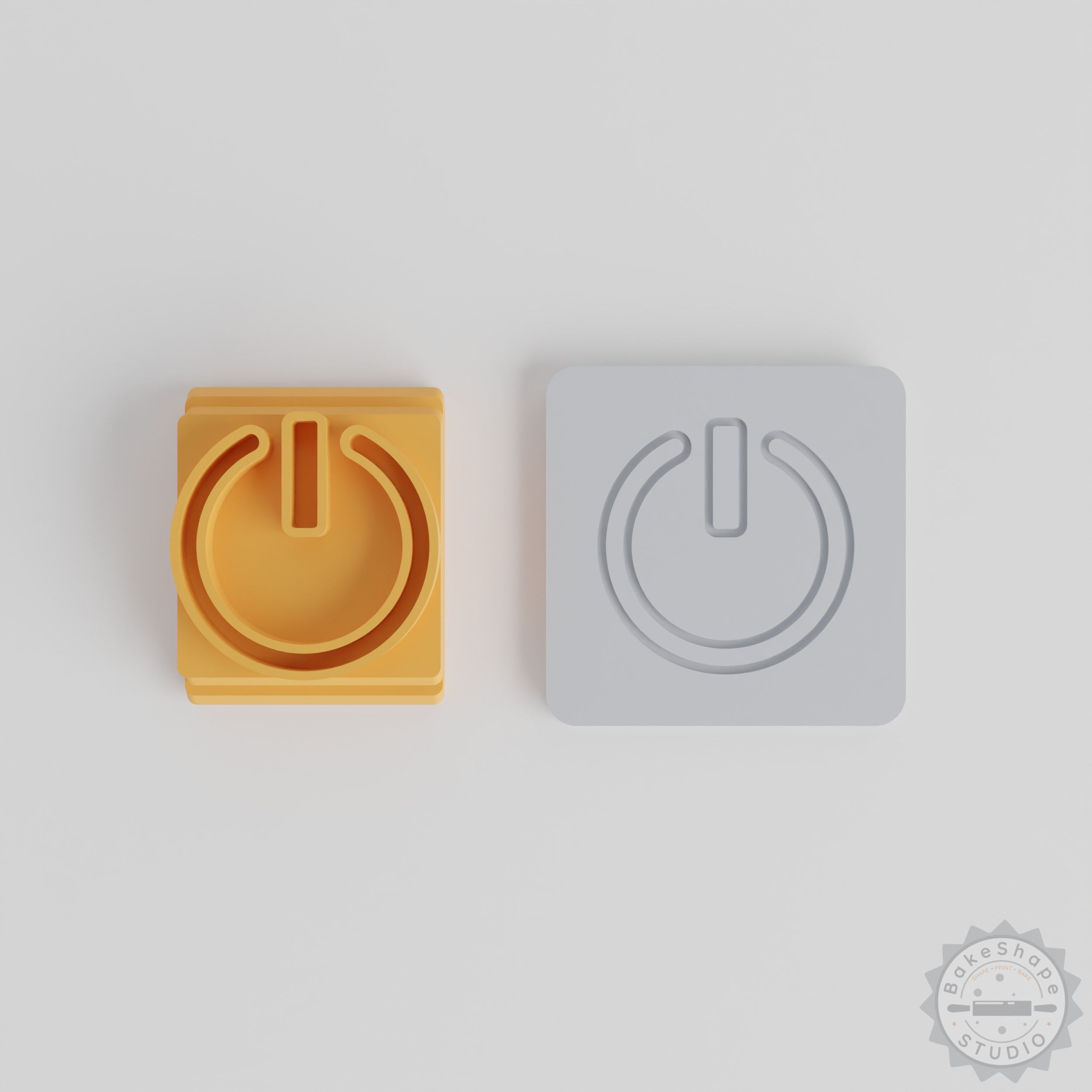 Power Button Stamp Tile Set, 5 Sizes, Ideal for Clay, Cookie, Fondant Design