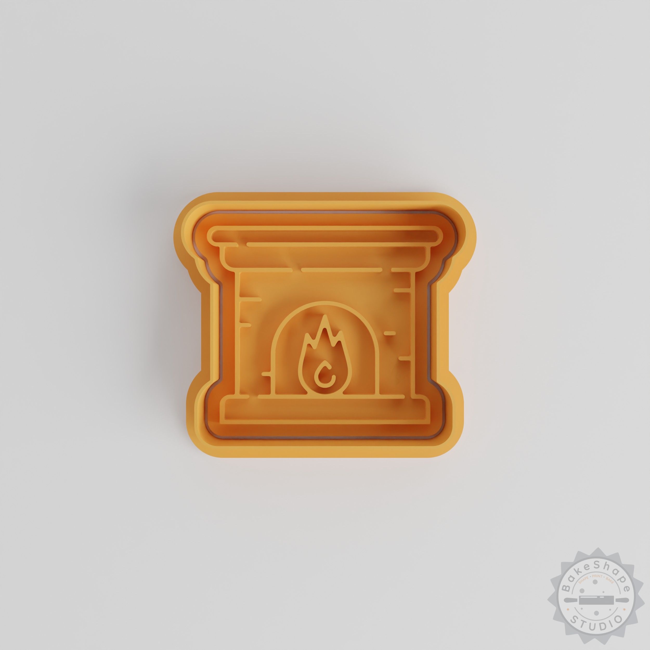 Holiday Fireplace Shape Cutter and Stamp Set, Cookie Fondant Baking Tool, 6-Piece Collection