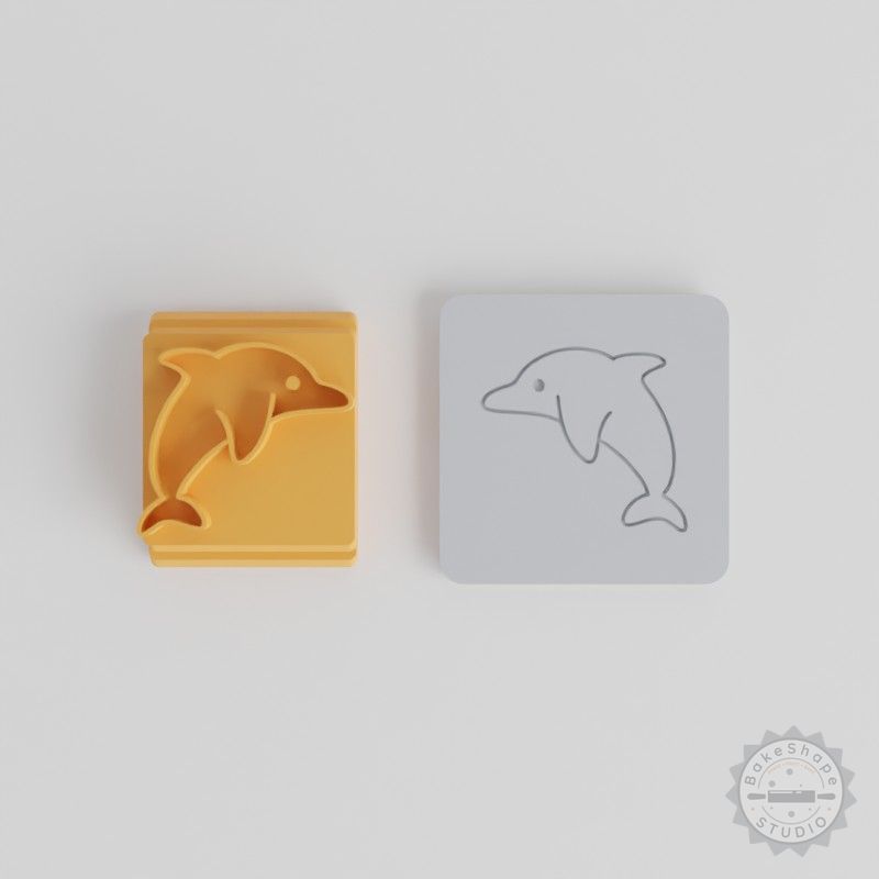 Dolphin Stamp Tile Set, 5 Sizes (20-40mm), Perfect for Clay, Cookies, Fondant, and Soft Materials