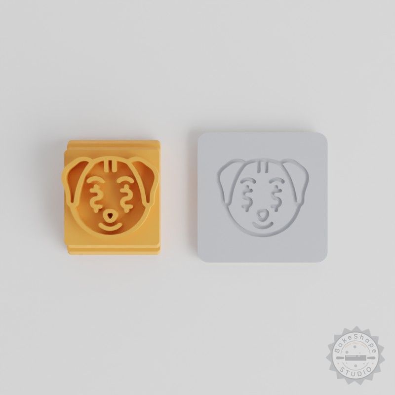 Rich Dog Stamp Tile Set, 5 Motif Sizes for Clay, Cookies, Fondant, Soft Materials