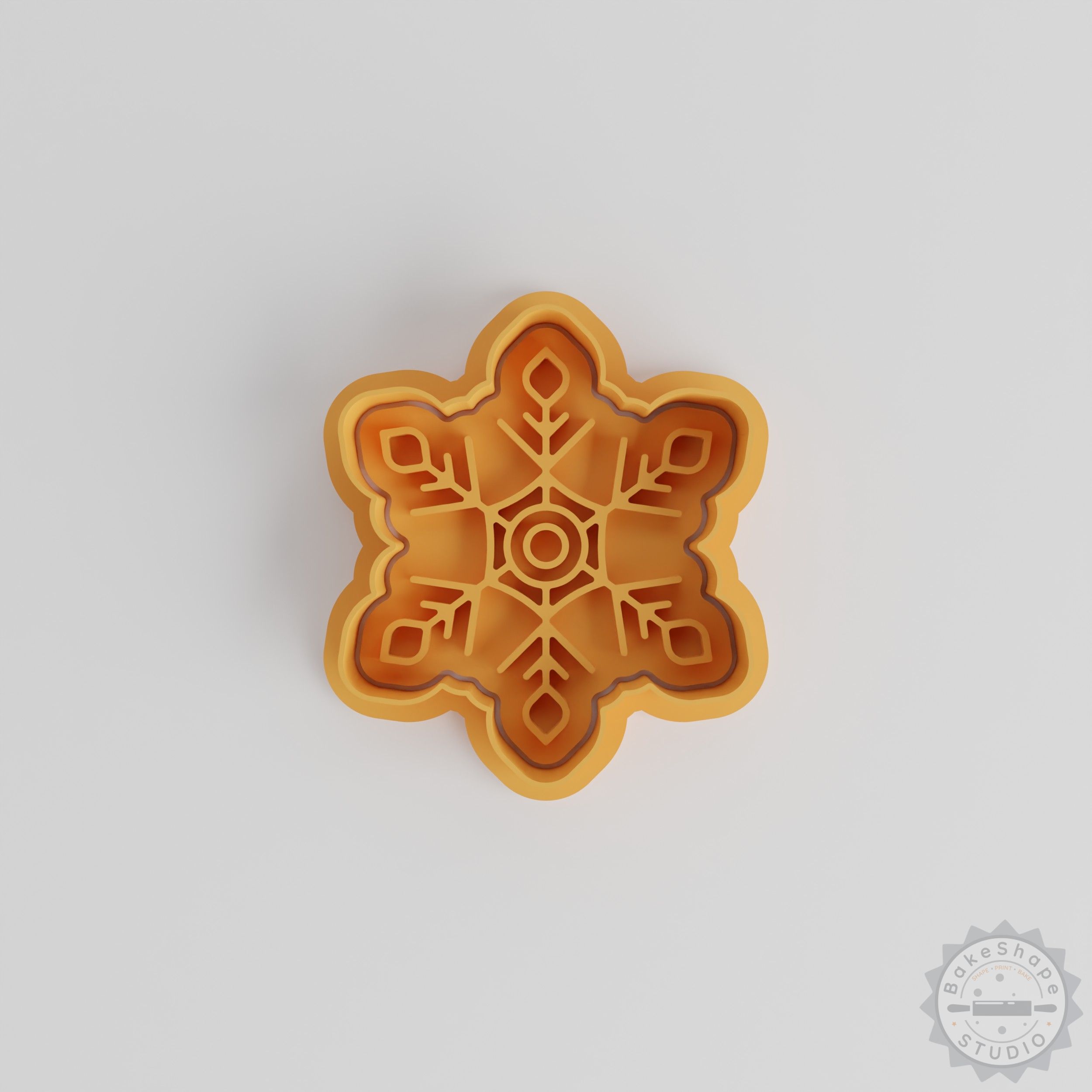 Snowflake Shape Cookie Cutter & Stamp Set, Winter Crystal Designs, 3 Sizes, 6 Pieces
