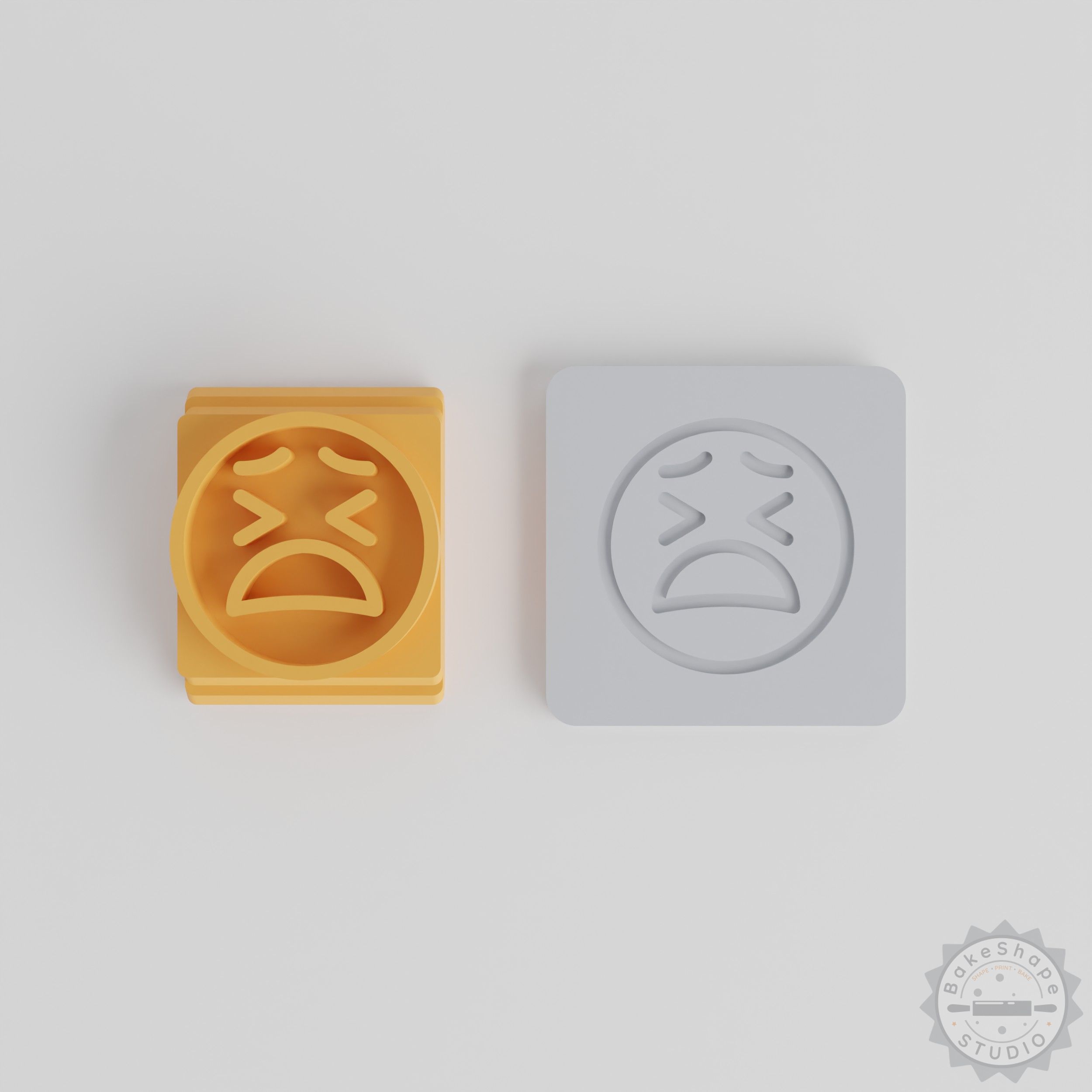 Tired Stamp Tile Set for Clay, Cookies, Fondant, and More - 5 Sizes, Sleepy Face Design