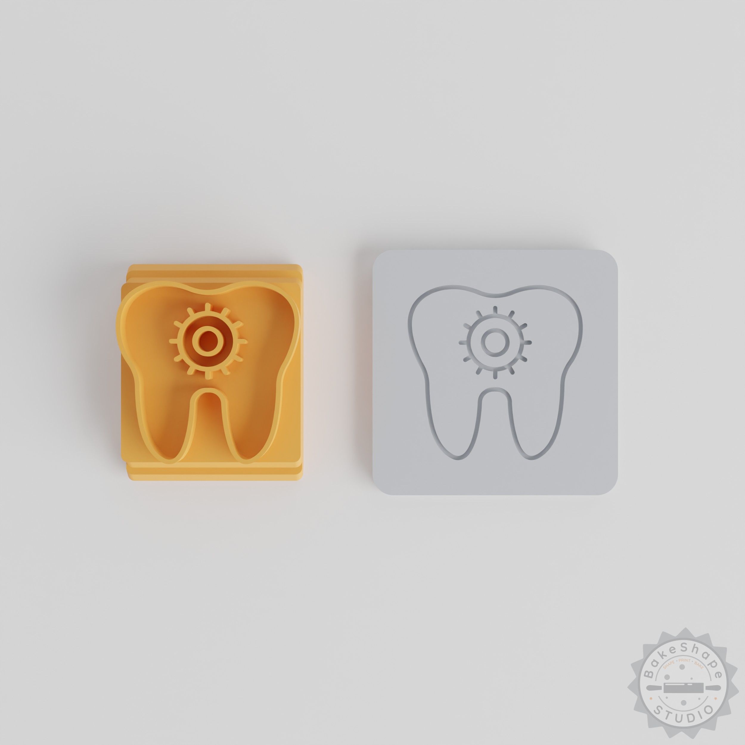 Dental Care Stamp Tile Set for Clay, Cookies, Fondant – 5 Sizes, 20-40mm Motif