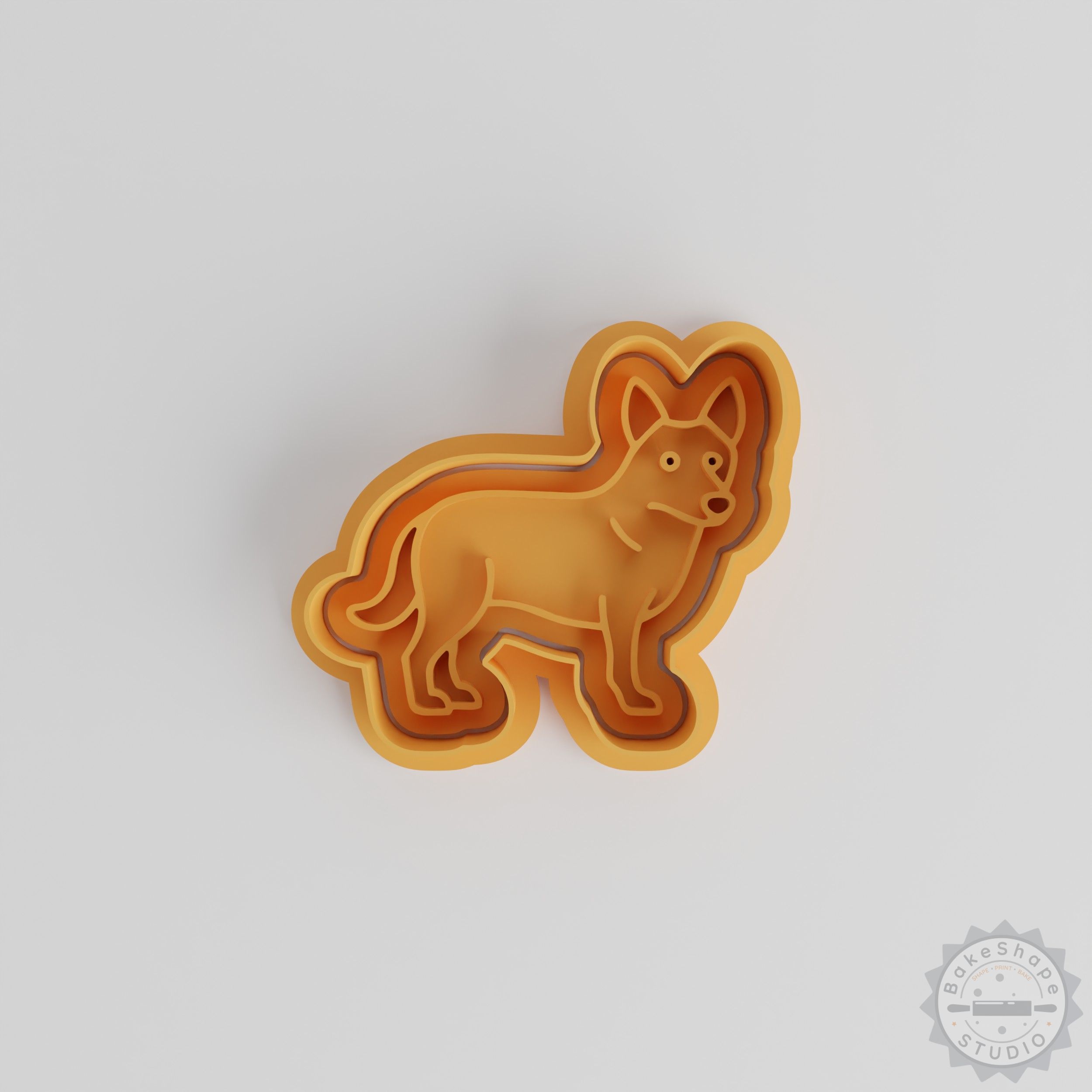 Australian Cattle Dog Shape Cookie Cutter & Stamp Set, 6-Piece, Perfect for Fondant, S/M/L Sizes