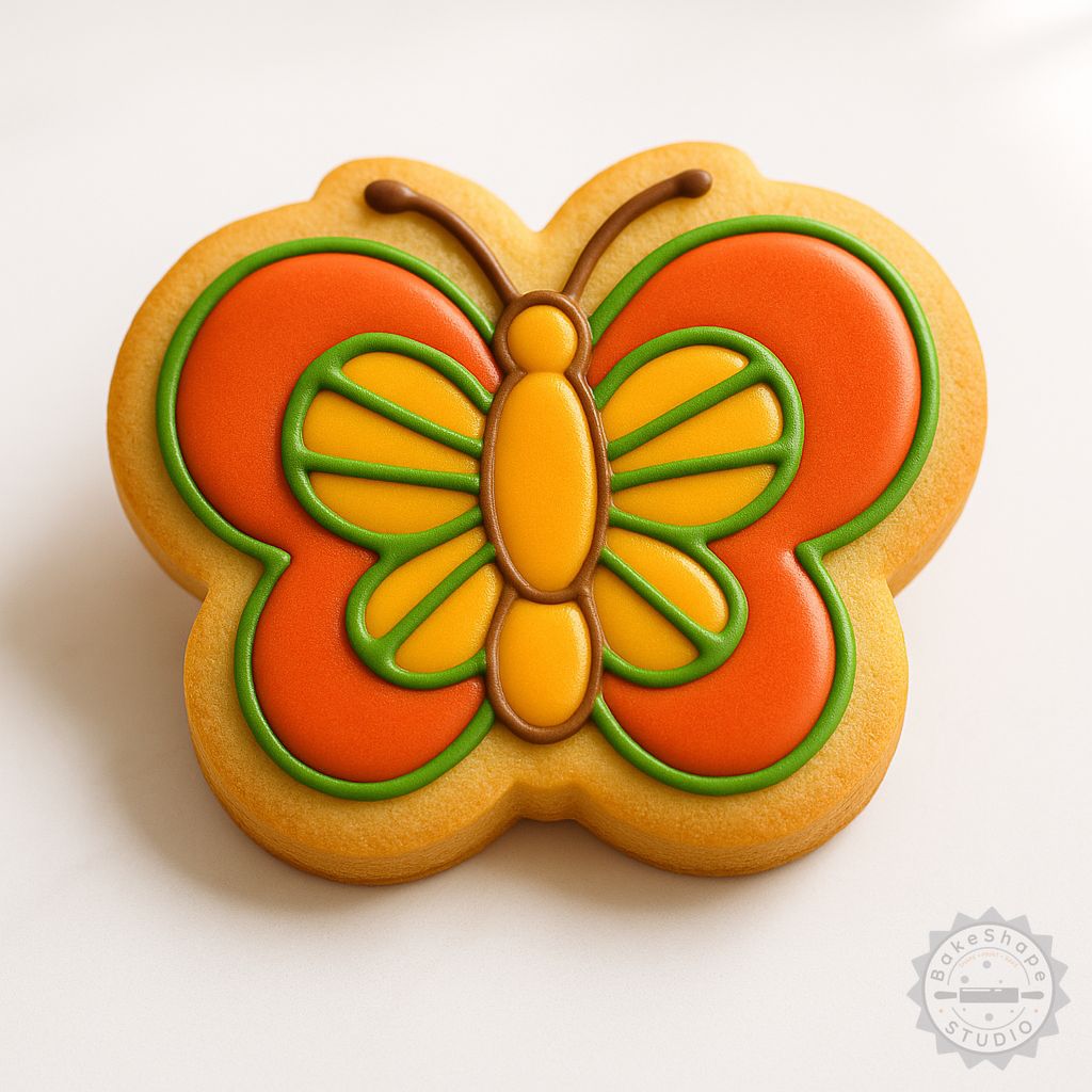 Butterfly cookie cutter and stamp set STL for 3D printing in small, medium, and large sizes