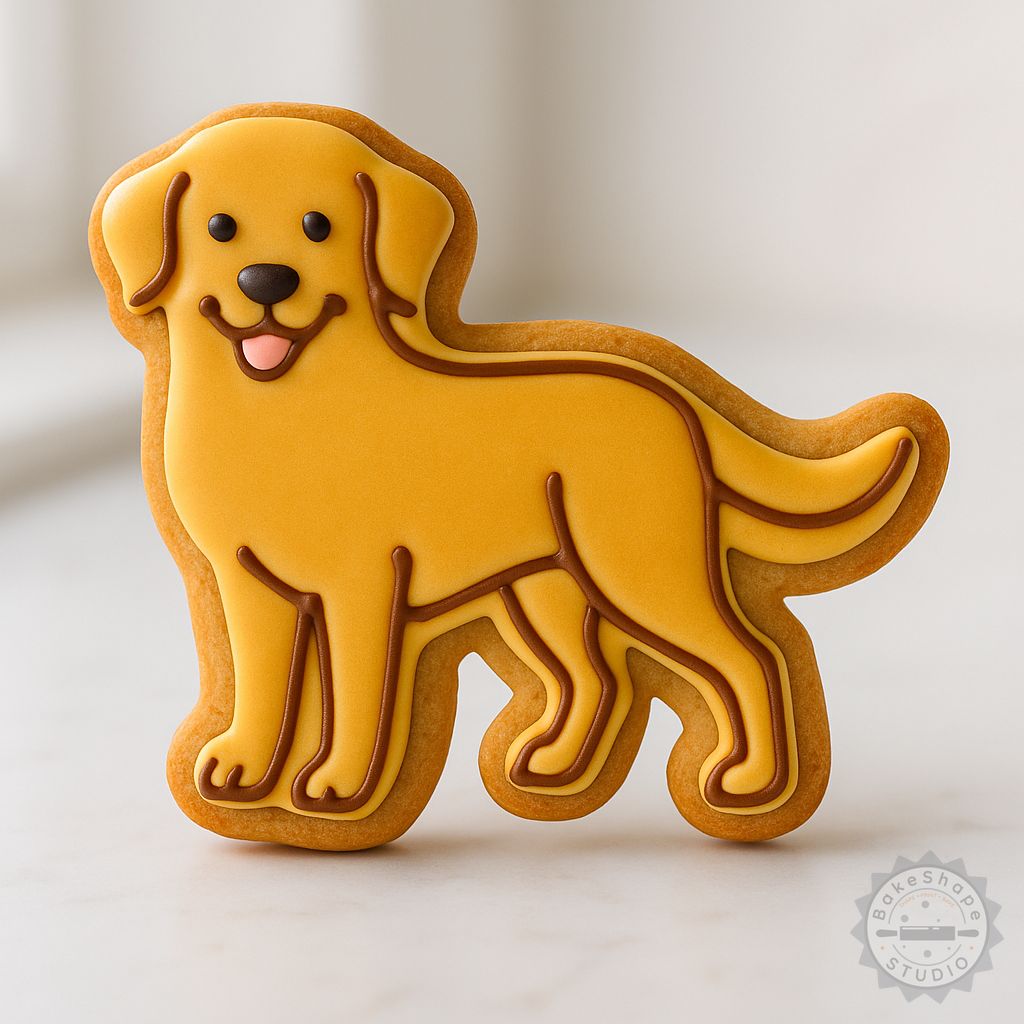Golden Retriever cookie cutter and stamp set STL for 3D printing in small, medium, and large sizes