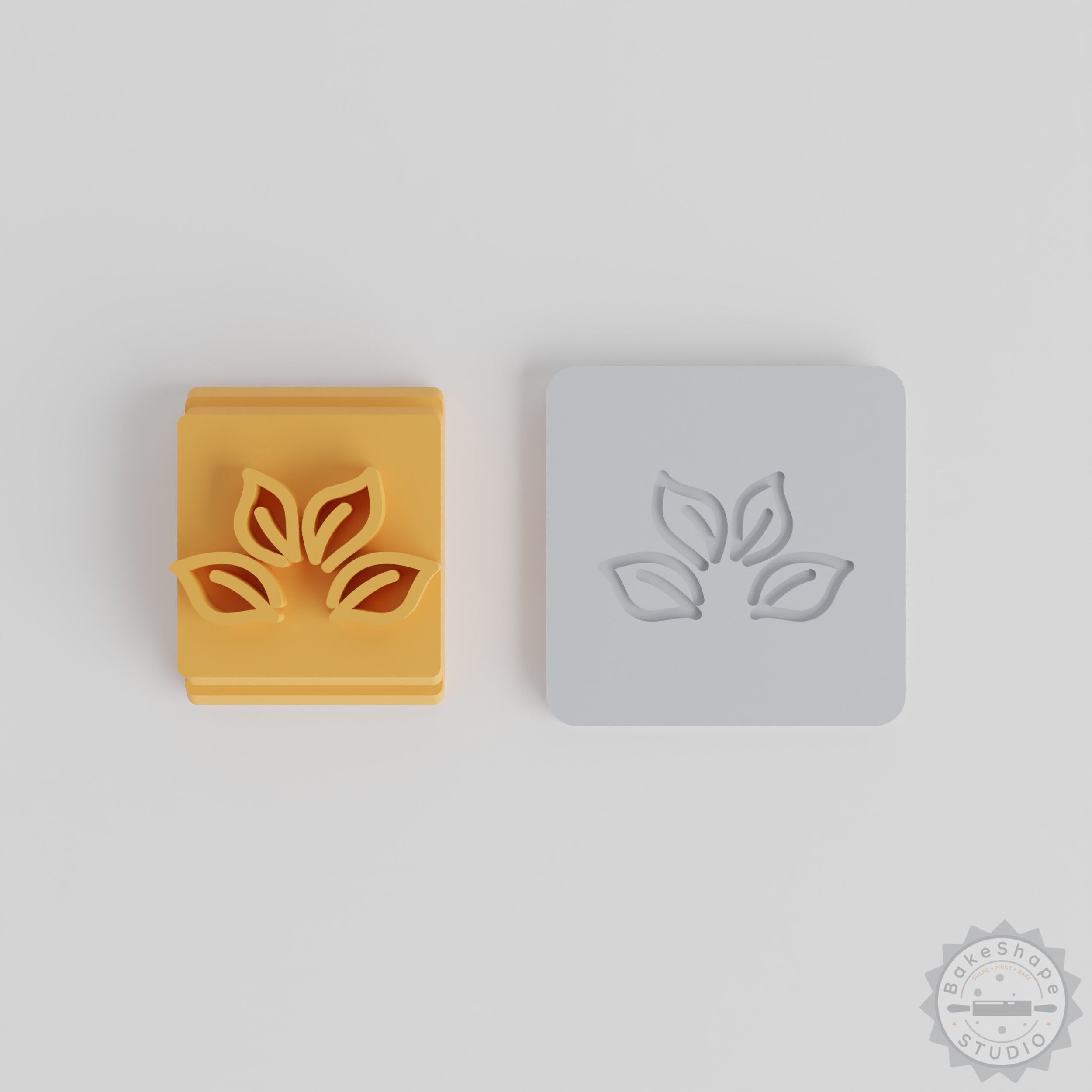 Leaf Stamp Tile Set, 5 Designs, Perfect for Clay, Cookie & Fondant, Botanical Craft Tool
