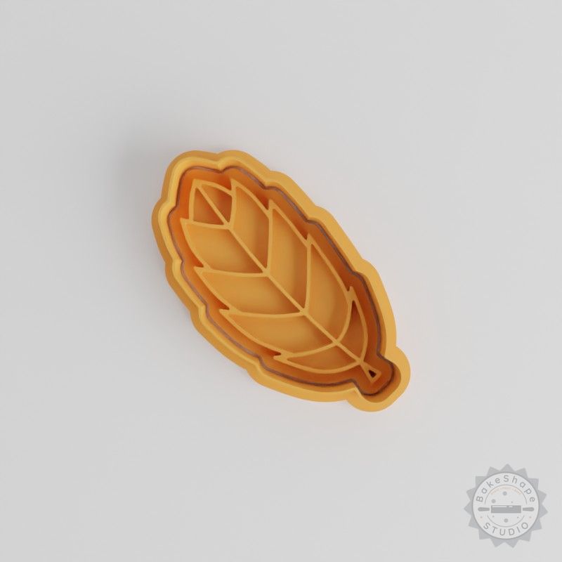 Leaf Shape Cutter and Stamp Set for Cookies and Fondant, 6 Pieces in S/M/L Sizes