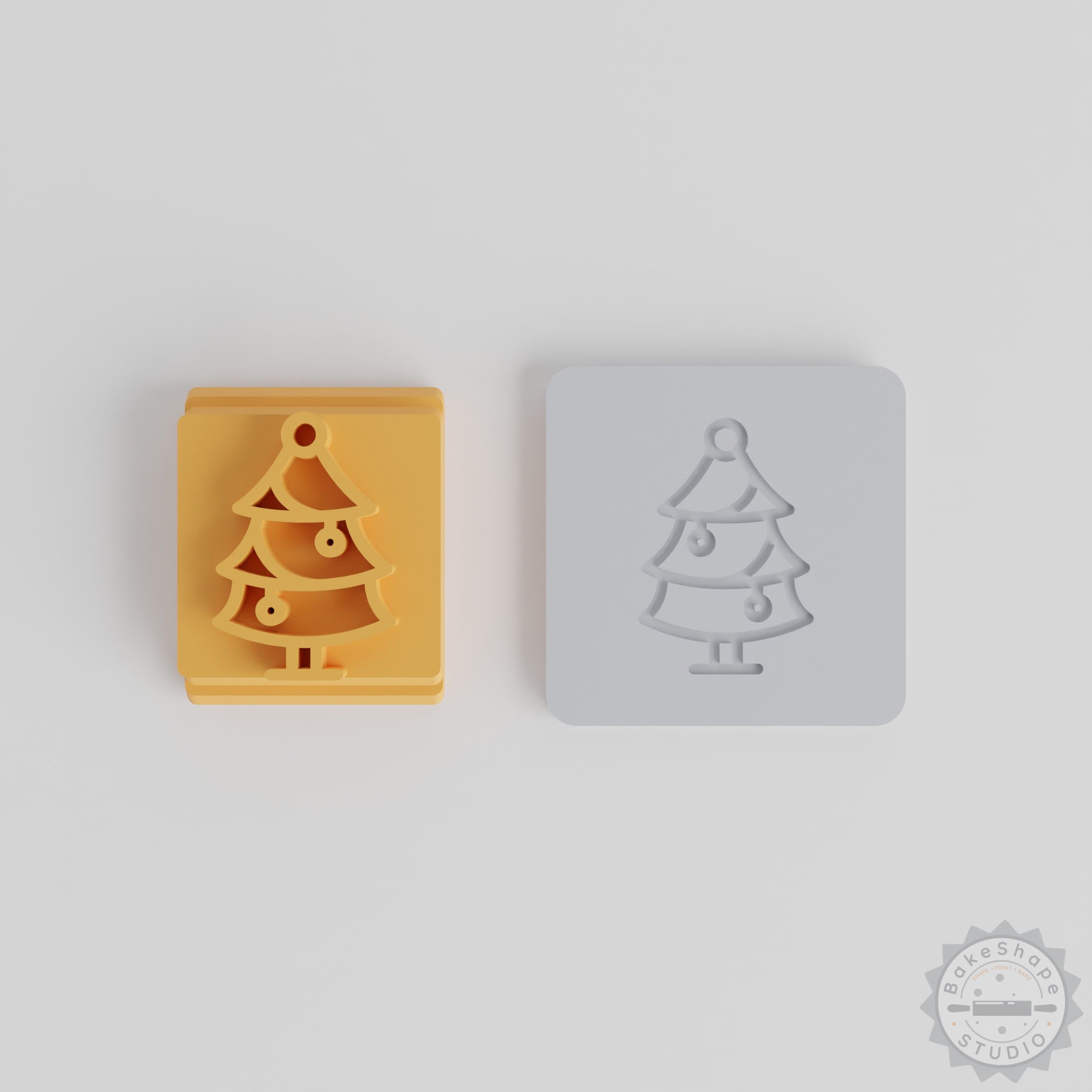 Christmas Tree Stamp Tile Set, 5 Sizes, Perfect for Clay, Cookies, Fondant