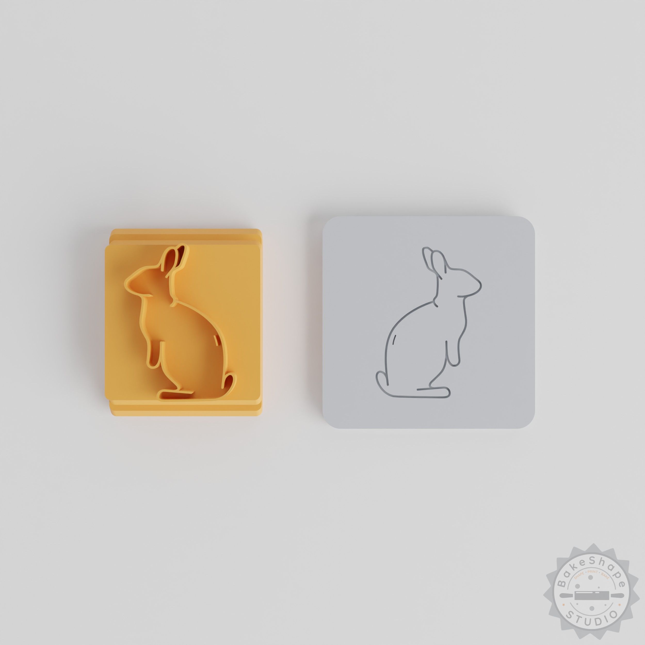 Easter Bunny stamp set clay and cookie motifs STL files for 3D printing with five size variations