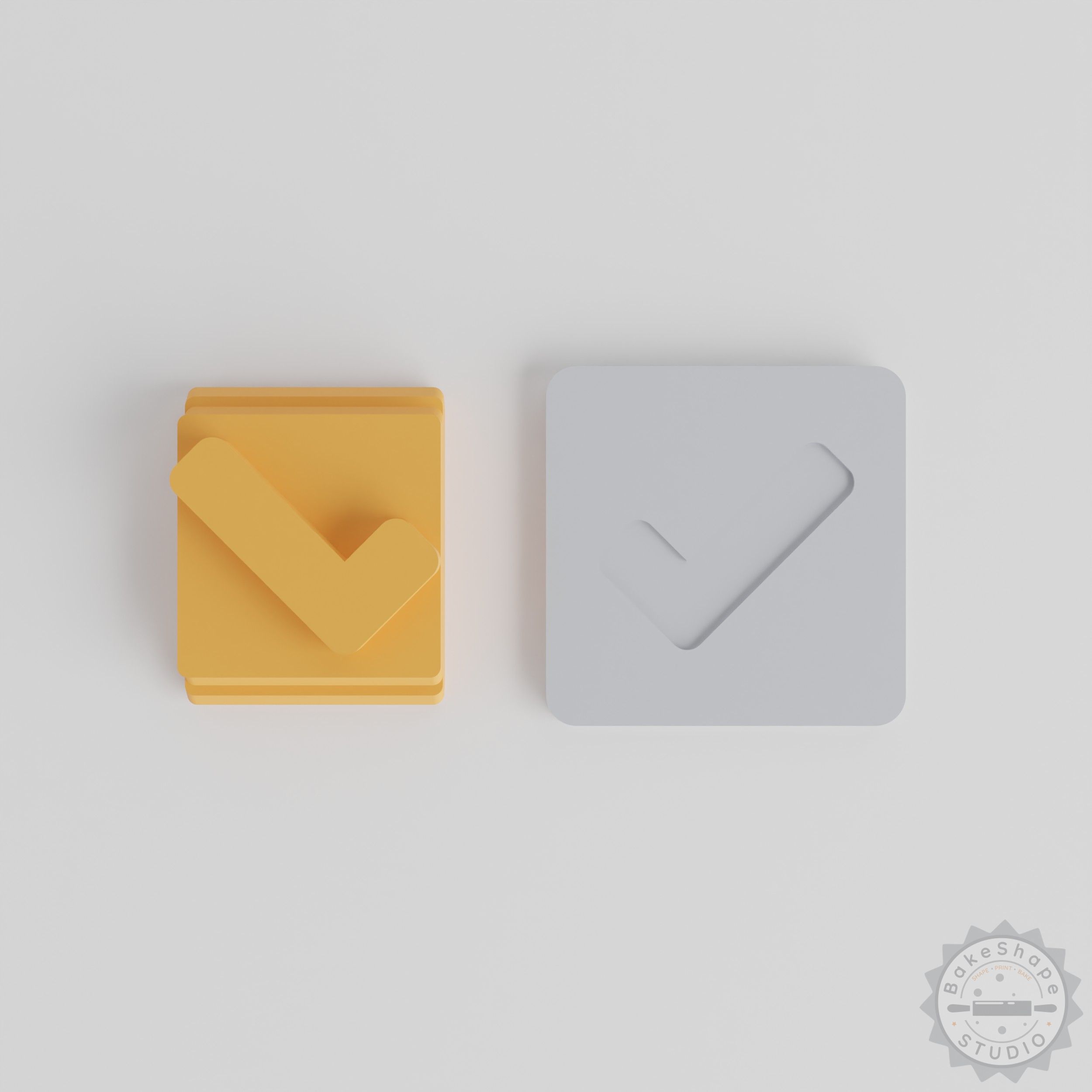 Check Stamp Tile Set, 5 Sizes for Clay, Cookies, Fondant, Right Mark, Verification Symbol