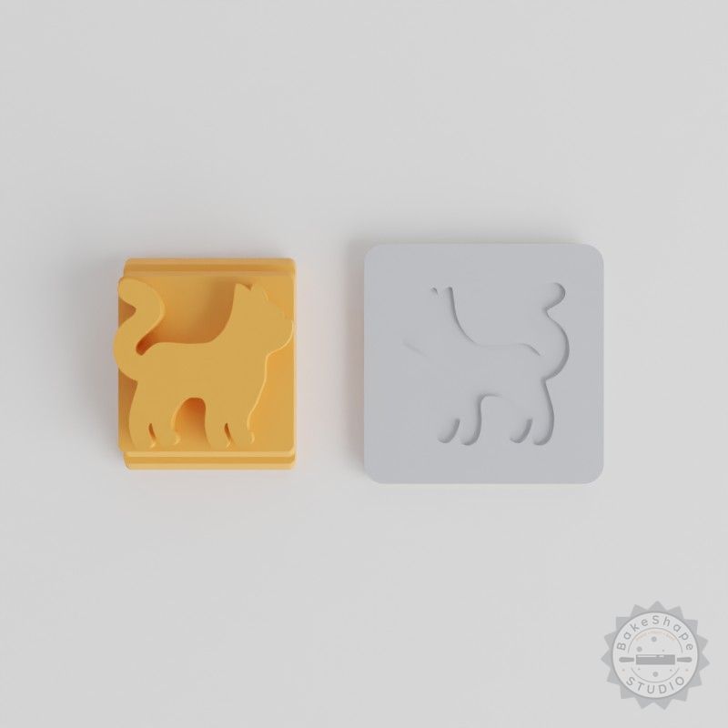 Cat Stamp Tile Set for Clay, Cookie, Fondant Crafting - 5 Sizes, 20 to 40mm Designs