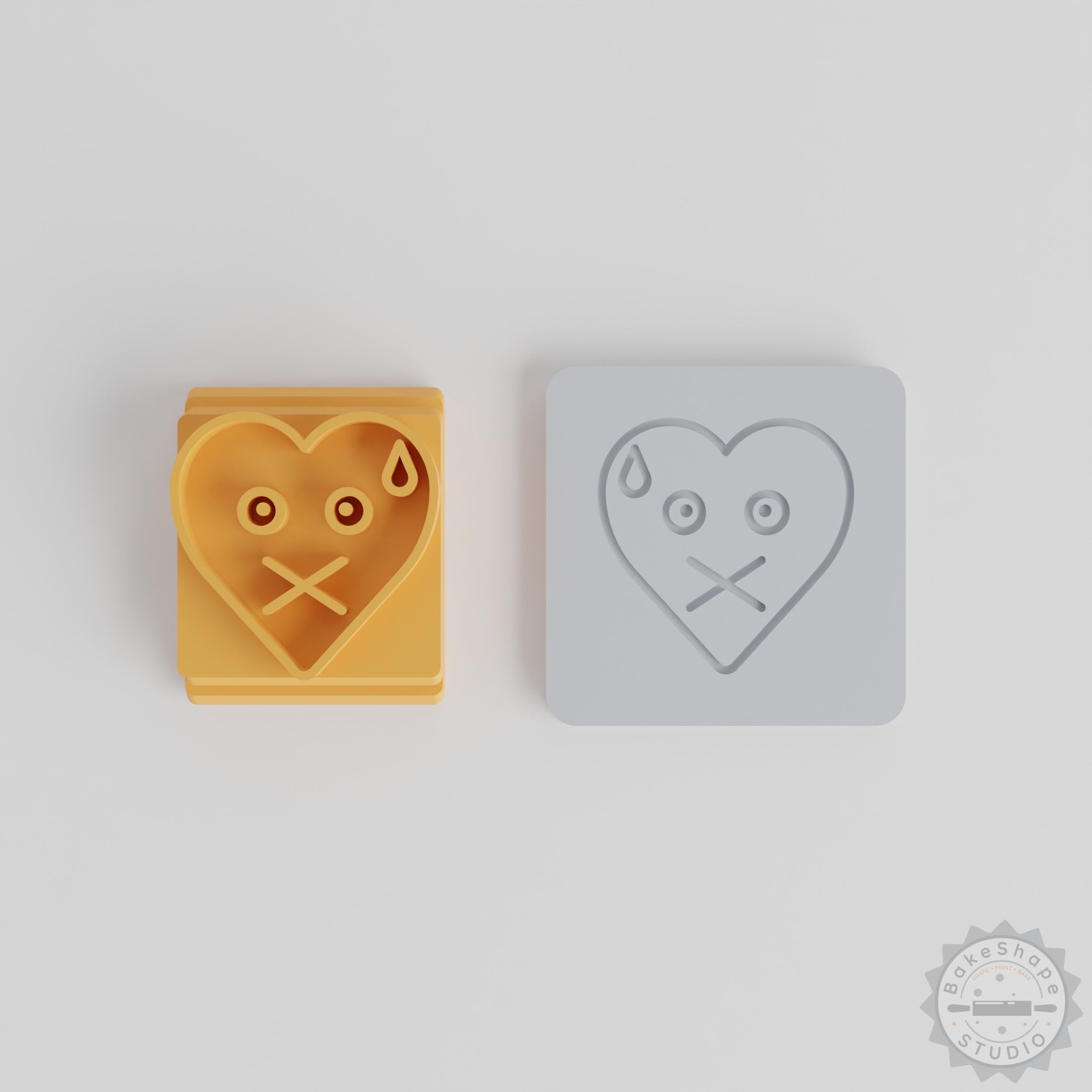 Mute Face Stamp Tile Set, 5 Sizes, Perfect for Clay, Cookies, Fondant