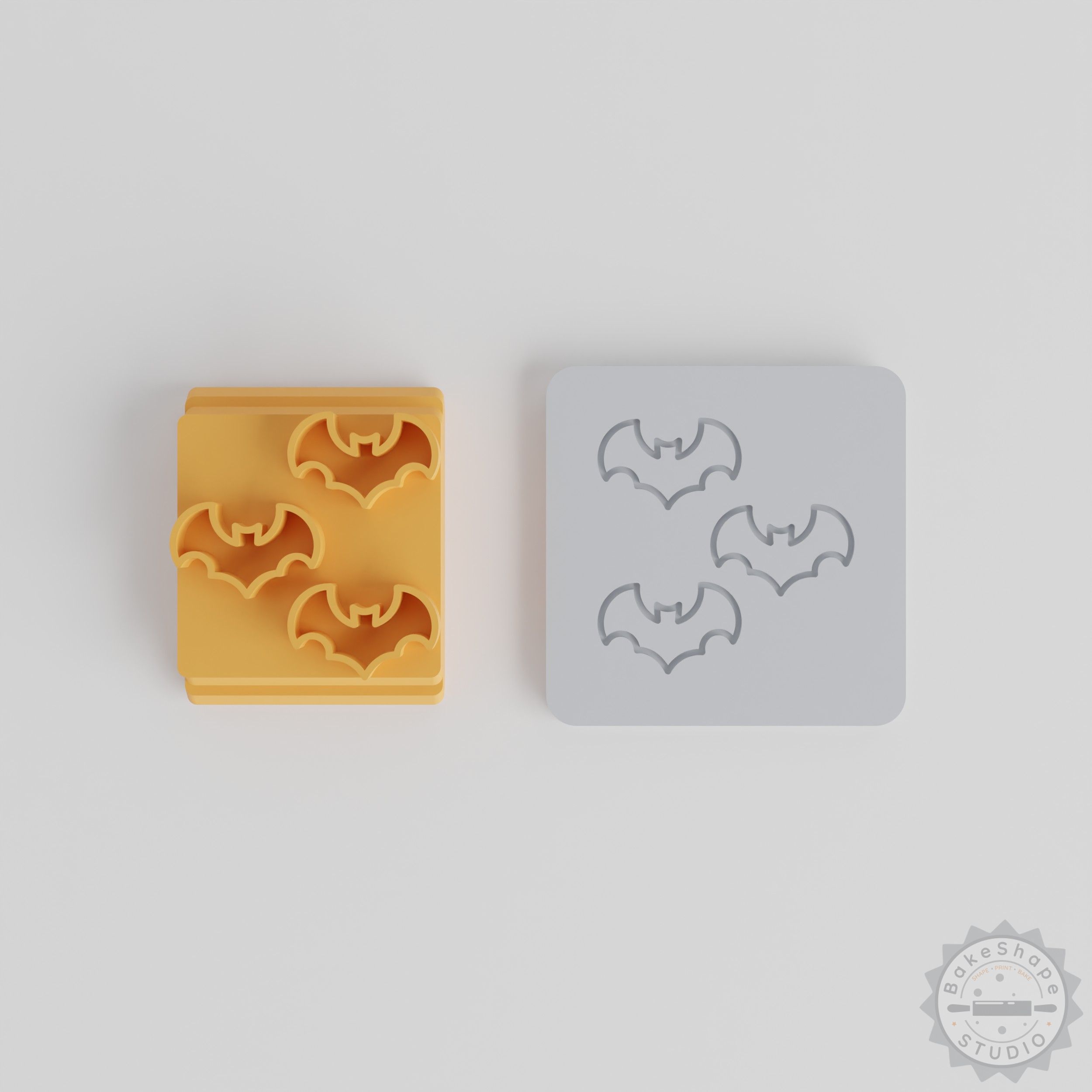 Bat Stamp Tile Set, 5 Sizes 20-40 mm, Perfect for Clay, Cookie, Fondant Designs