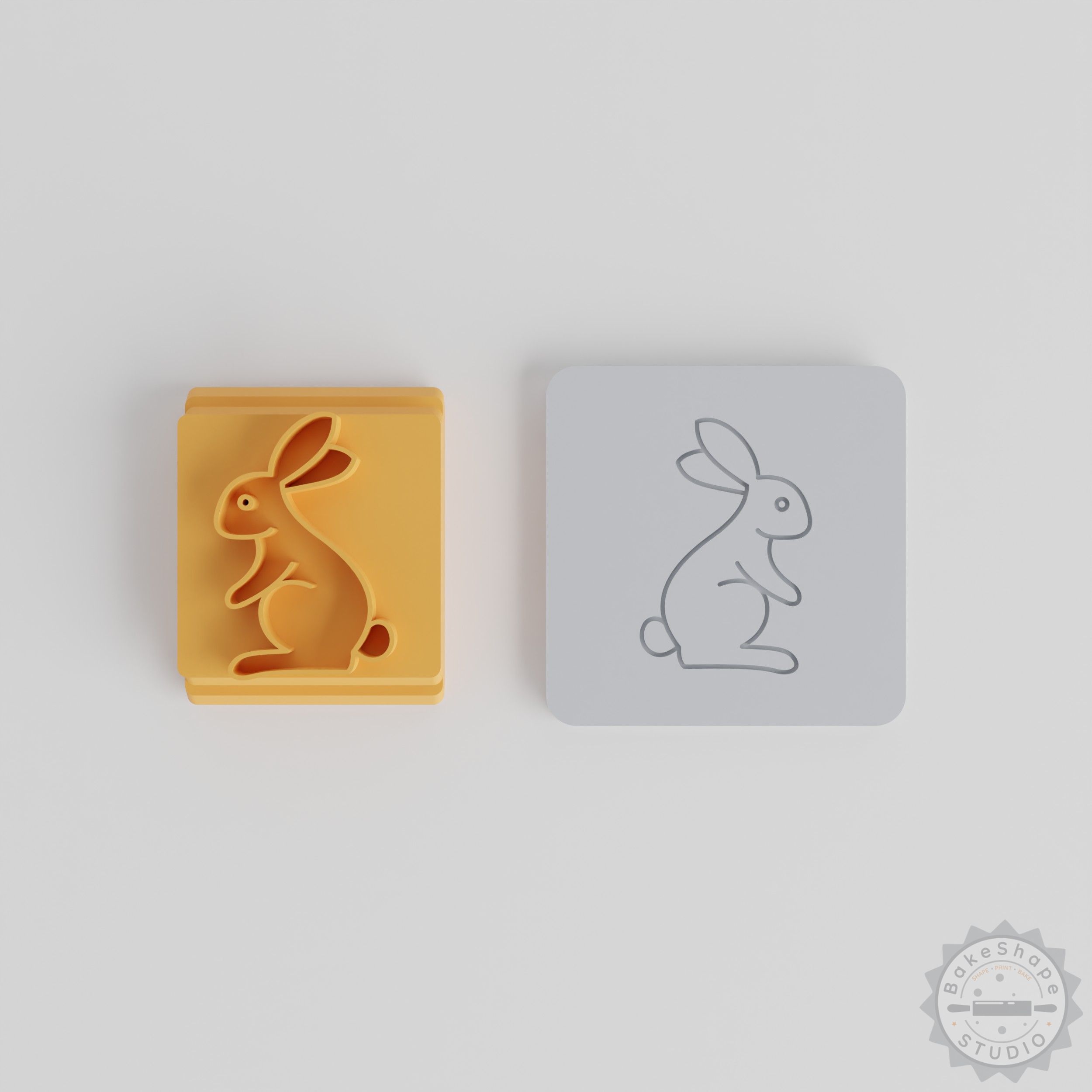 Rabbit stamp tile set clay and craft stamps STL for 3D printing in multiple sizes