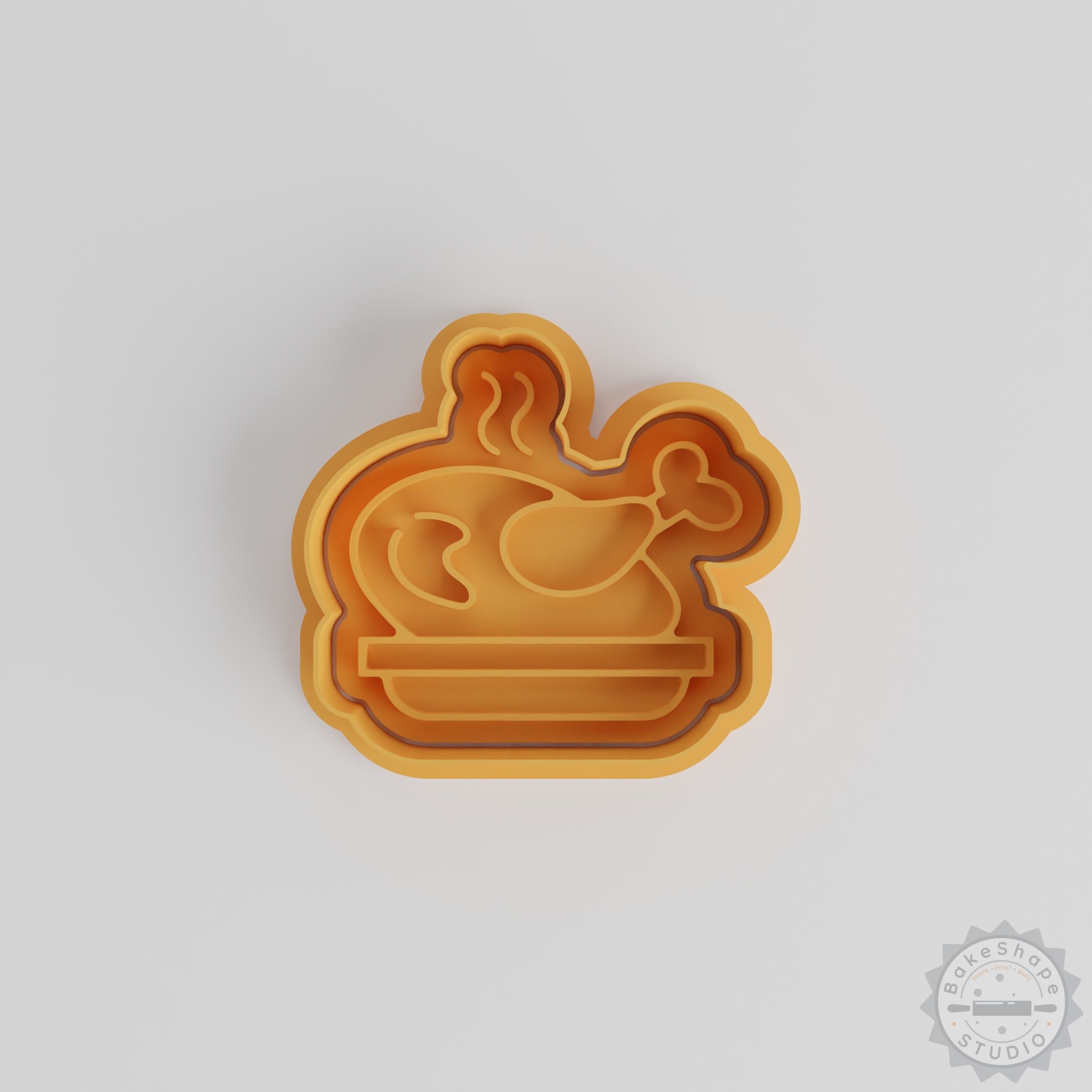 Roast Shape Cutter & Stamp Set, Food Themed Cookie, Fondant Design Tools, 6-Piece Pack, S/M/L Sizes