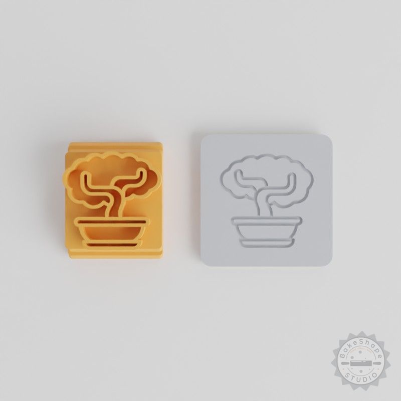 Bonsai Tree Stamp Tile Set, 5 Sizes, Perfect for Clay, Cookies, Fondant