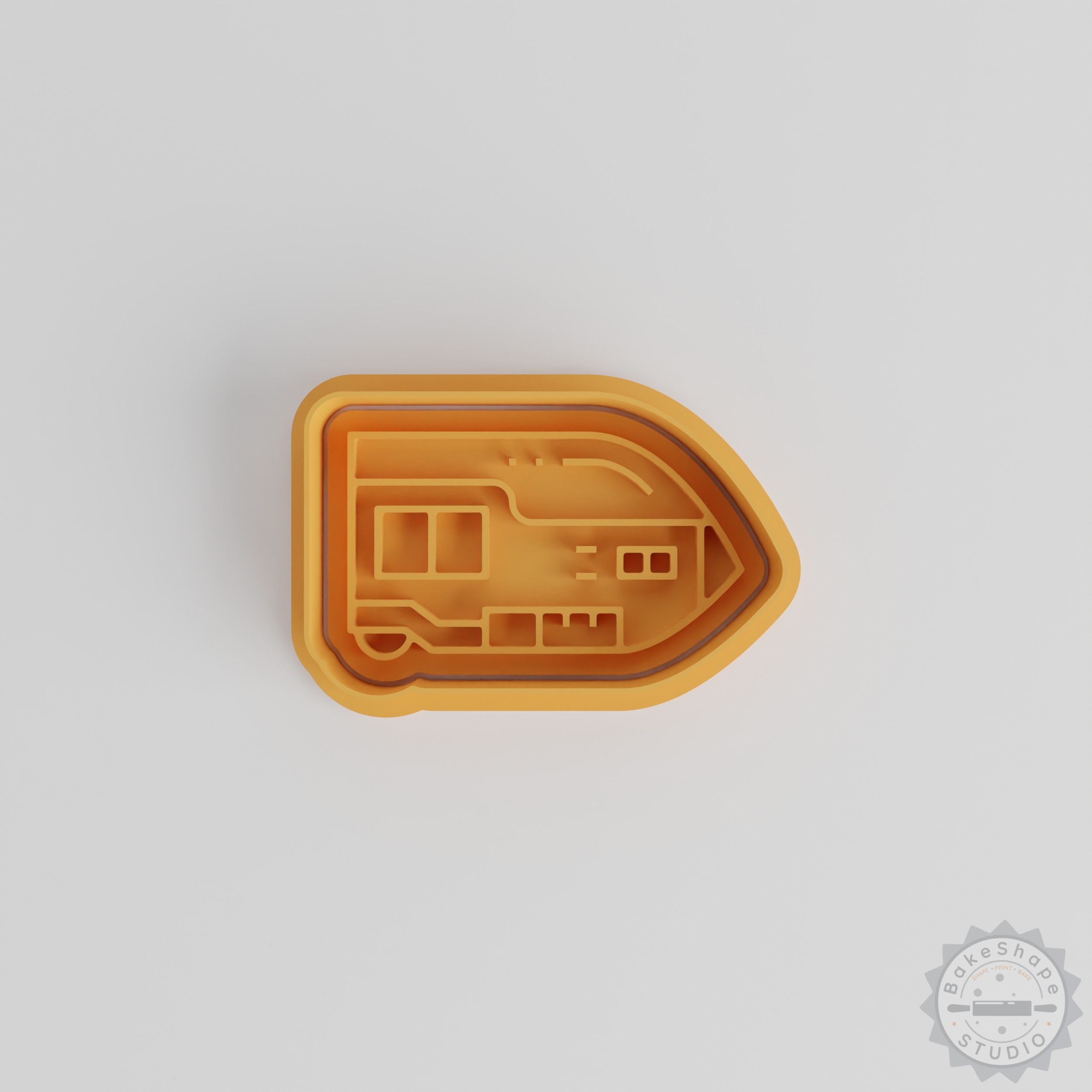 Train shape cutter and stamp set STL for cookies and fondant decoration in multiple sizes