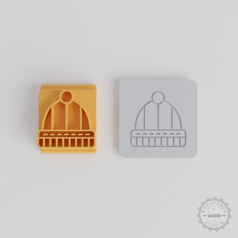 Beanie, Winter Travel Accessory with Motif Stamps for Clay & Cookies, 5-Piece Set