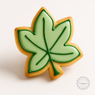 Decorated example 1 of Leaf Shape Cutter & Stamp Set, Perfect for Cookies & Fondant, Includes 6 Pieces in S/M/L Sizes