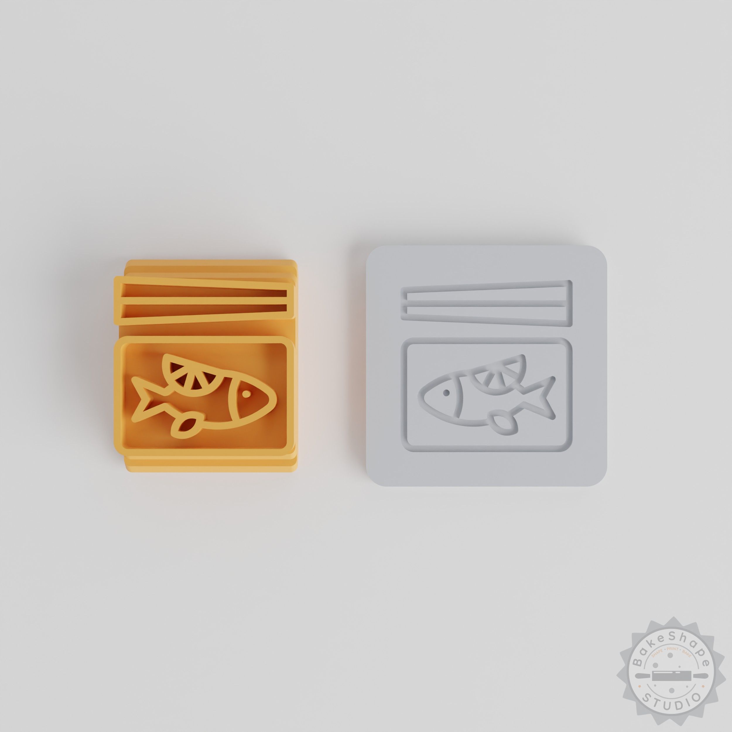 Steamed Fish Stamp Tile Set for Clay & Cookies, 5 Motif Sizes for Craft & Baking