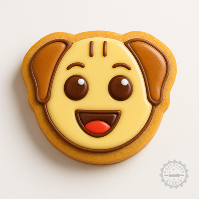 Decorated example 1 of Dog Laugh Cookie Cutter Set, 6-Piece Animal Smile Stamps for Cookies, Fondant in S/M/L Sizes