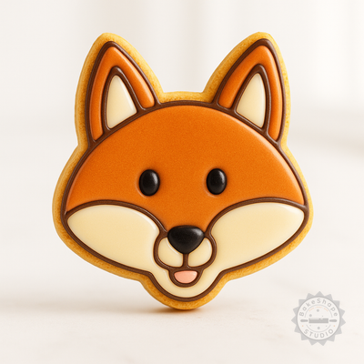 Decorated example 1 of Fox Shape Cookie Cutter and Stamp Set, 6-Piece, S/M/L, Perfect for Cookies and Fondant
