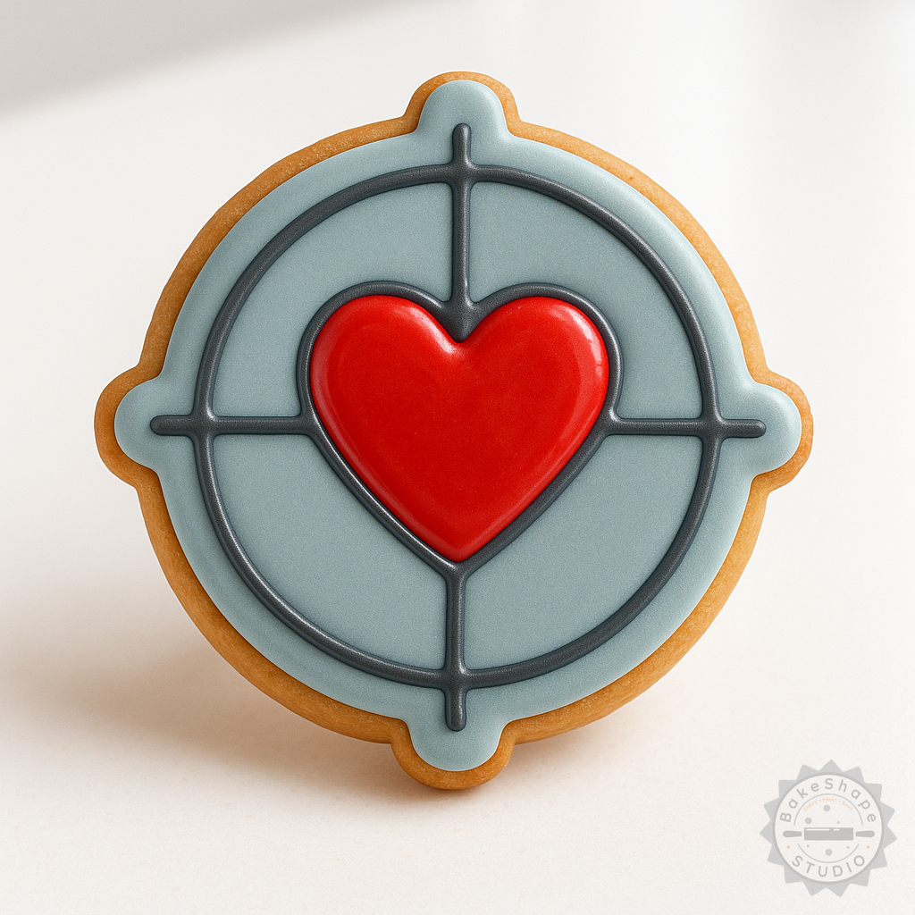 Decorated example 1 of Crosshair Shape Cutter & Stamp Set, 6-Piece, Perfect for Cookies, Fondant, Multiple Sizes