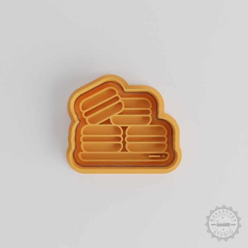 Macaron Shape Cutter and Stamp Set, Perfect for Cookies or Fondant, Includes 6 Pieces in S/M/L