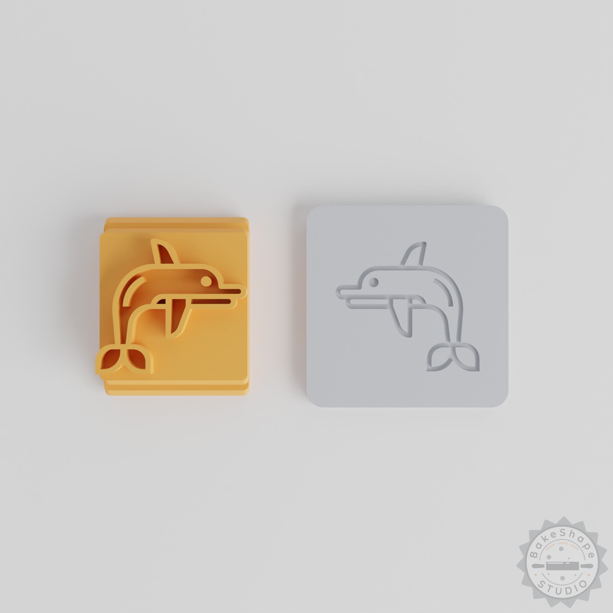 Dolphin Stamp Tile Set, 5 Sizes, Perfect for Clay and Cookie Decorating