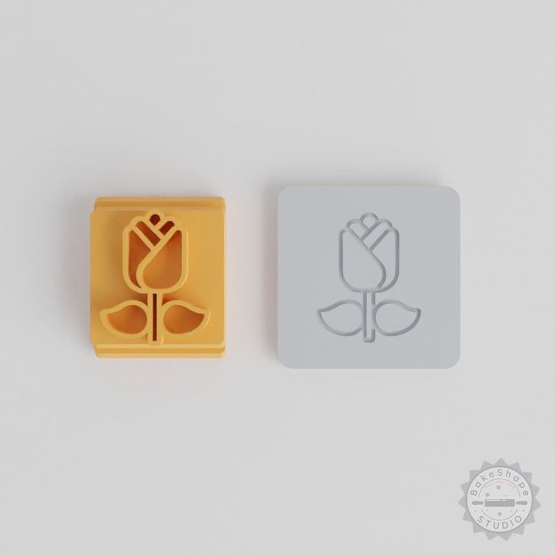 Rose Stamp Tile Set, 5 Motif Sizes for Clay, Cookies, Fondant & Soft Materials