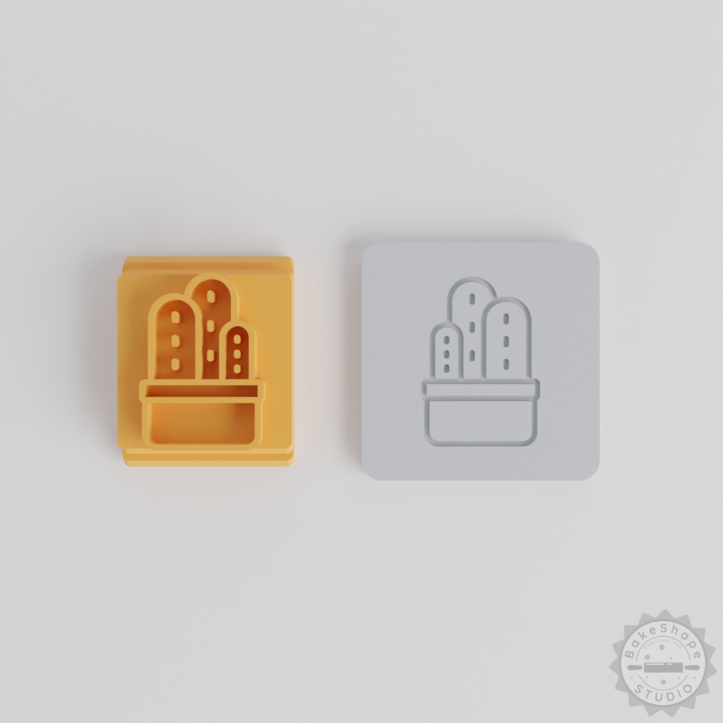 Triple Cactus Stamp Tile Set, 5 Sizes for Clay, Cookies, Fondant and More