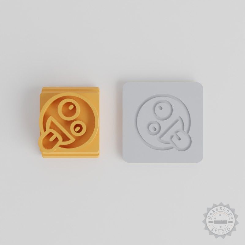 Zany Stamp Tile Set, 5 Designs for Clay, Cookies, and Fondant, Perfect Emoji and Smiley Motifs