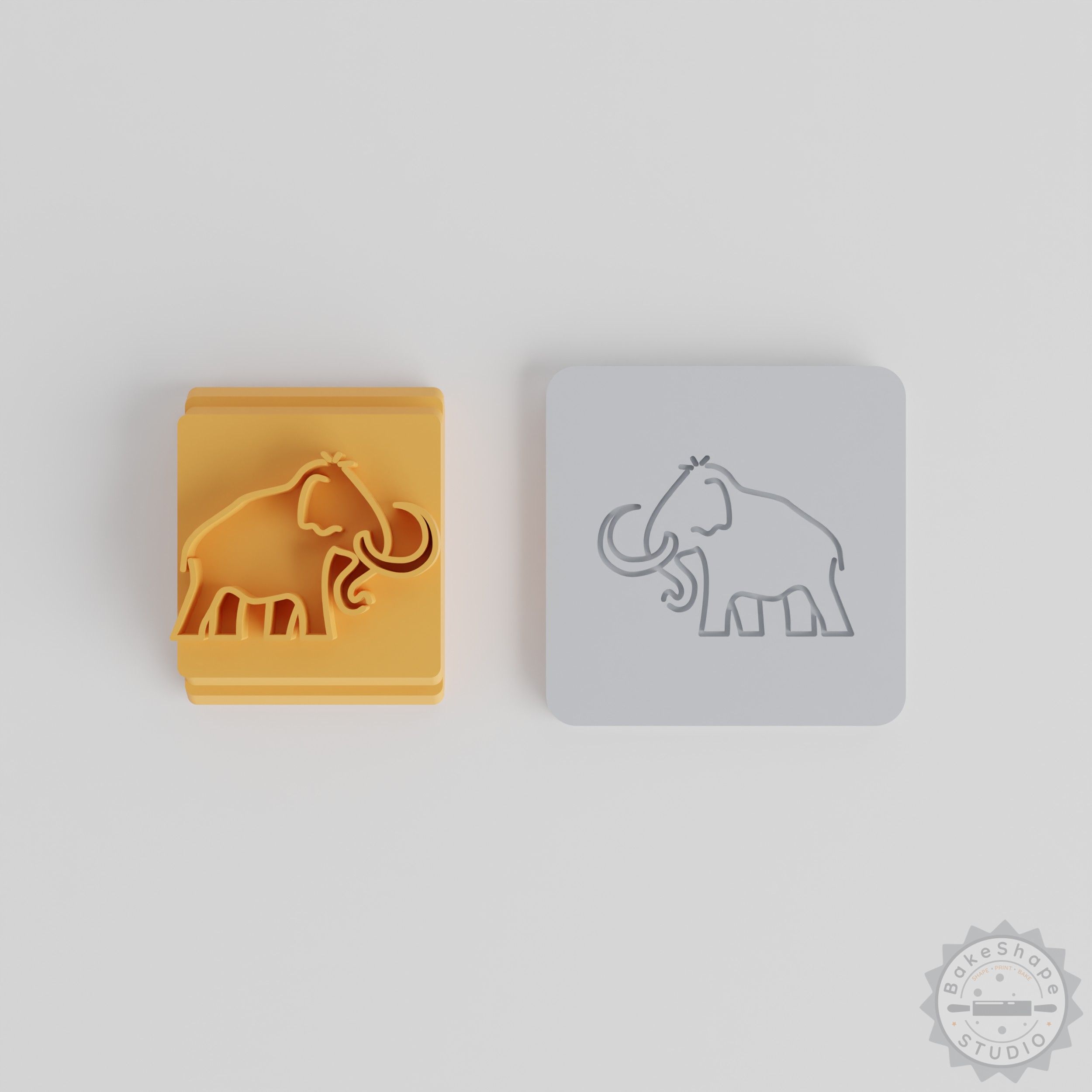 Prehistoric Mammoth Stamp Set, 5 Sizes, Perfect for Clay, Cookies, Fondant, Animal Motif Tool