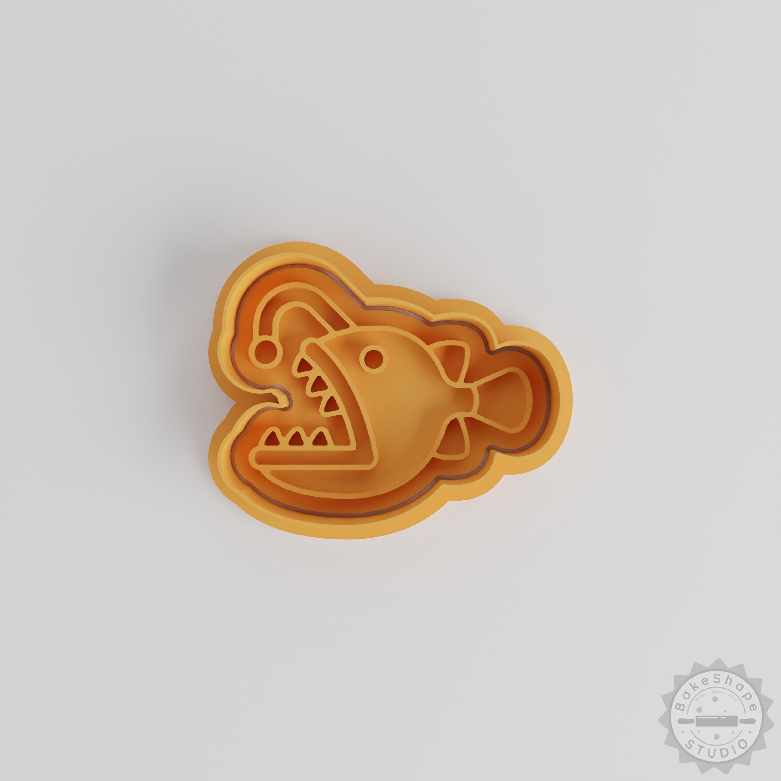 Angler Fish Shape Cutter and Stamp Set, Perfect for Cookies and Fondant, Includes 6 Pieces, Sizes S/M/L