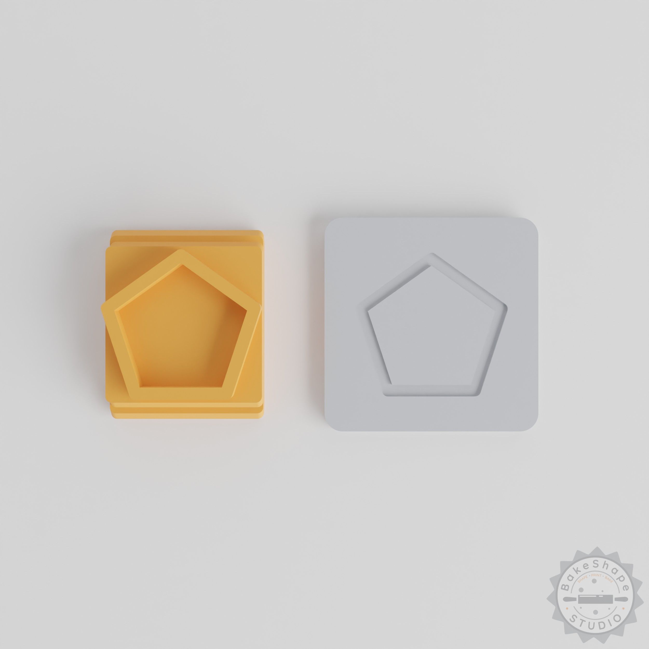 Pentagon Stamp Tile Set for Clay & Fondant, 5 Sizes 20-40mm, Geometric Shapes