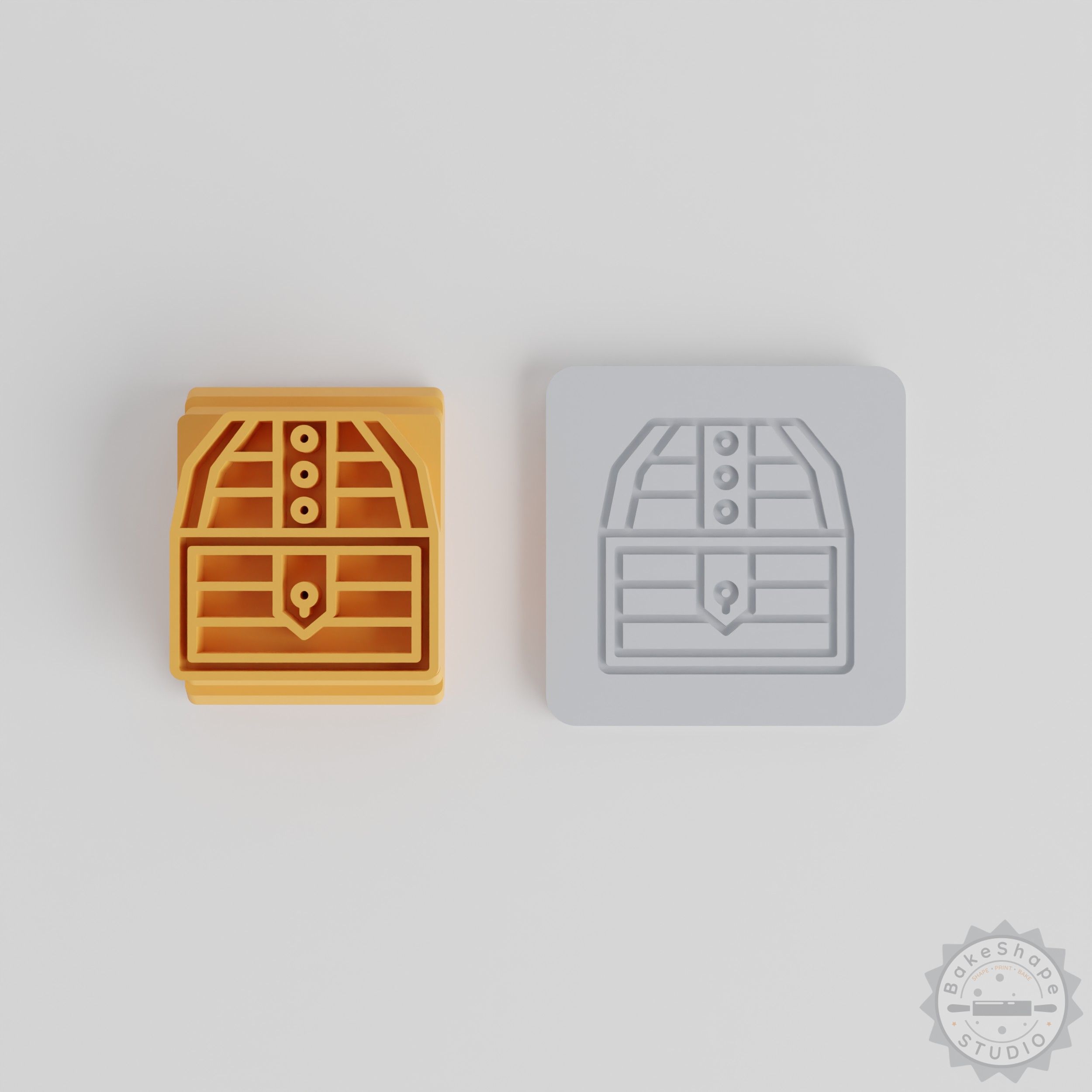 Treasure Chest Stamp Tile Kit, Five Size Stamp Set for Clay, Fondant, Cookies