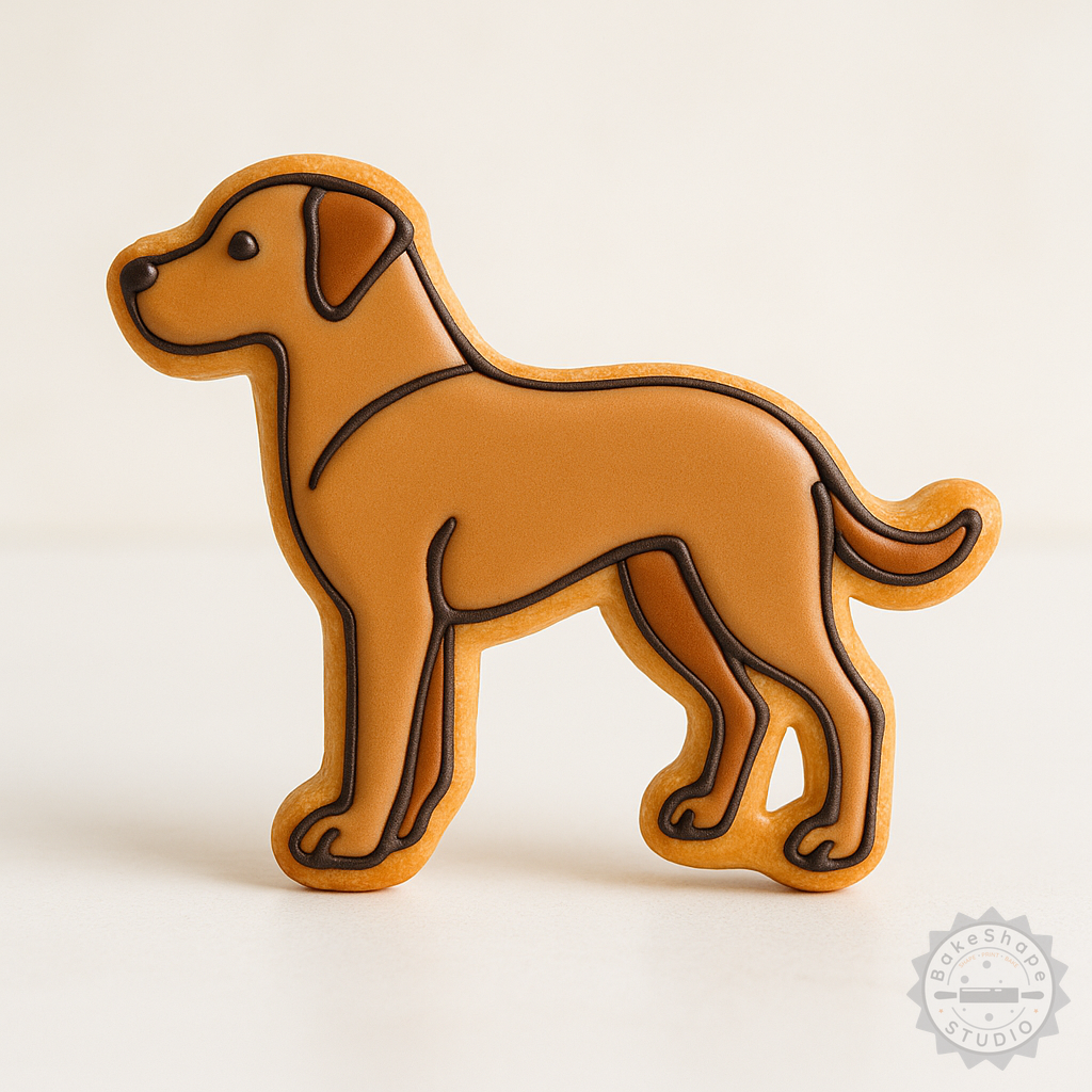 Decorated example 1 of Rhodesian Ridgeback Shape Cutter & Stamp Set, Cookie & Fondant Tool, 6 Pcs, Dog Breed Designs, S/M/L Sizes