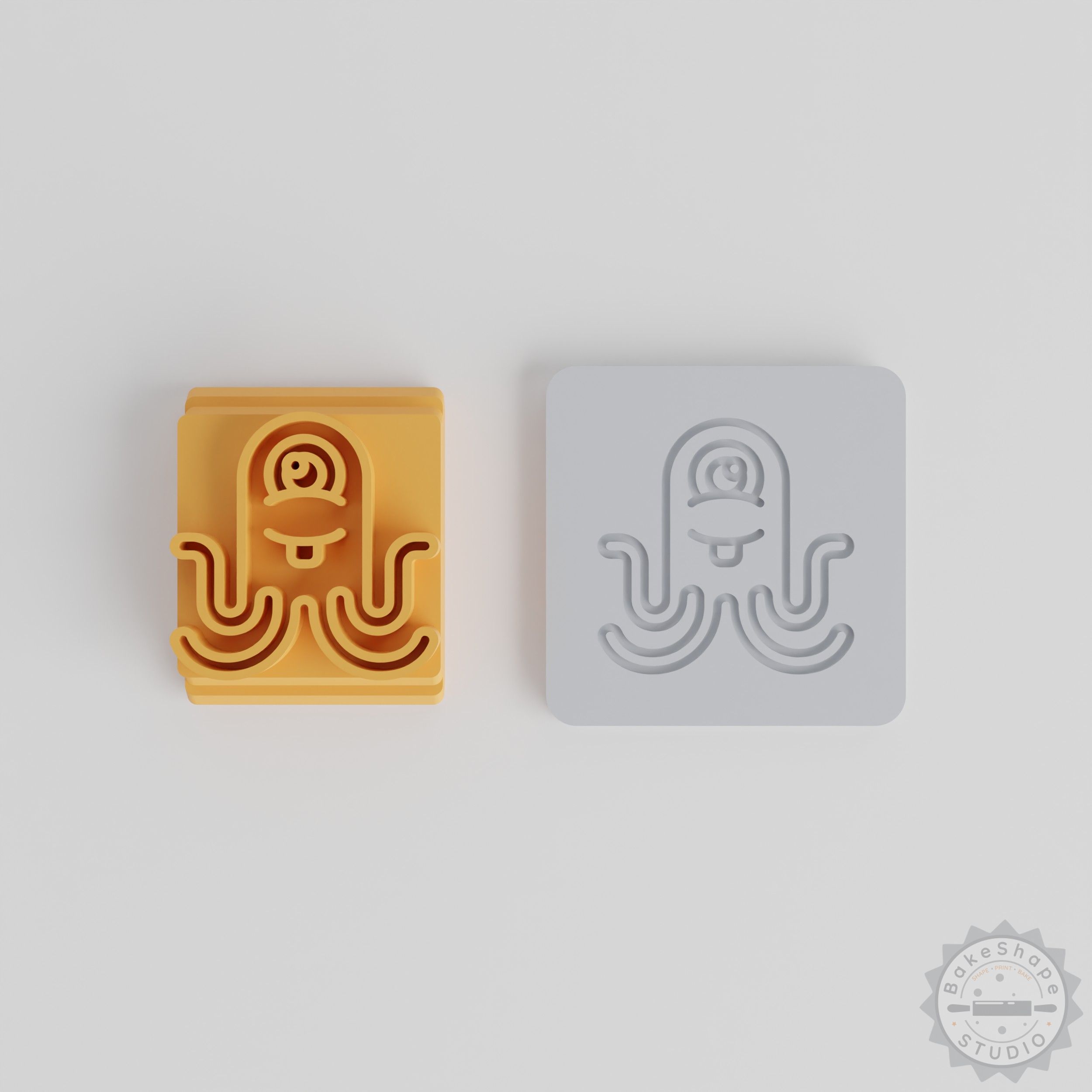 Tentacle Monster Stamp Set, Clay & Cookie Tool, 5 Sizes, Fantasy Creature Design