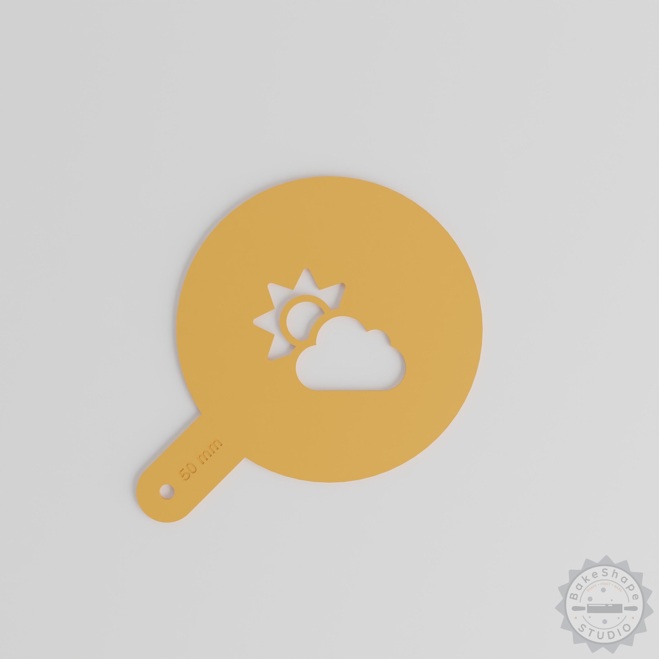 Cloud Sun Art Stencil Set, 5 Motif Sizes, Compatible with Sugar, Cocoa, Glitter for Latte and Decor