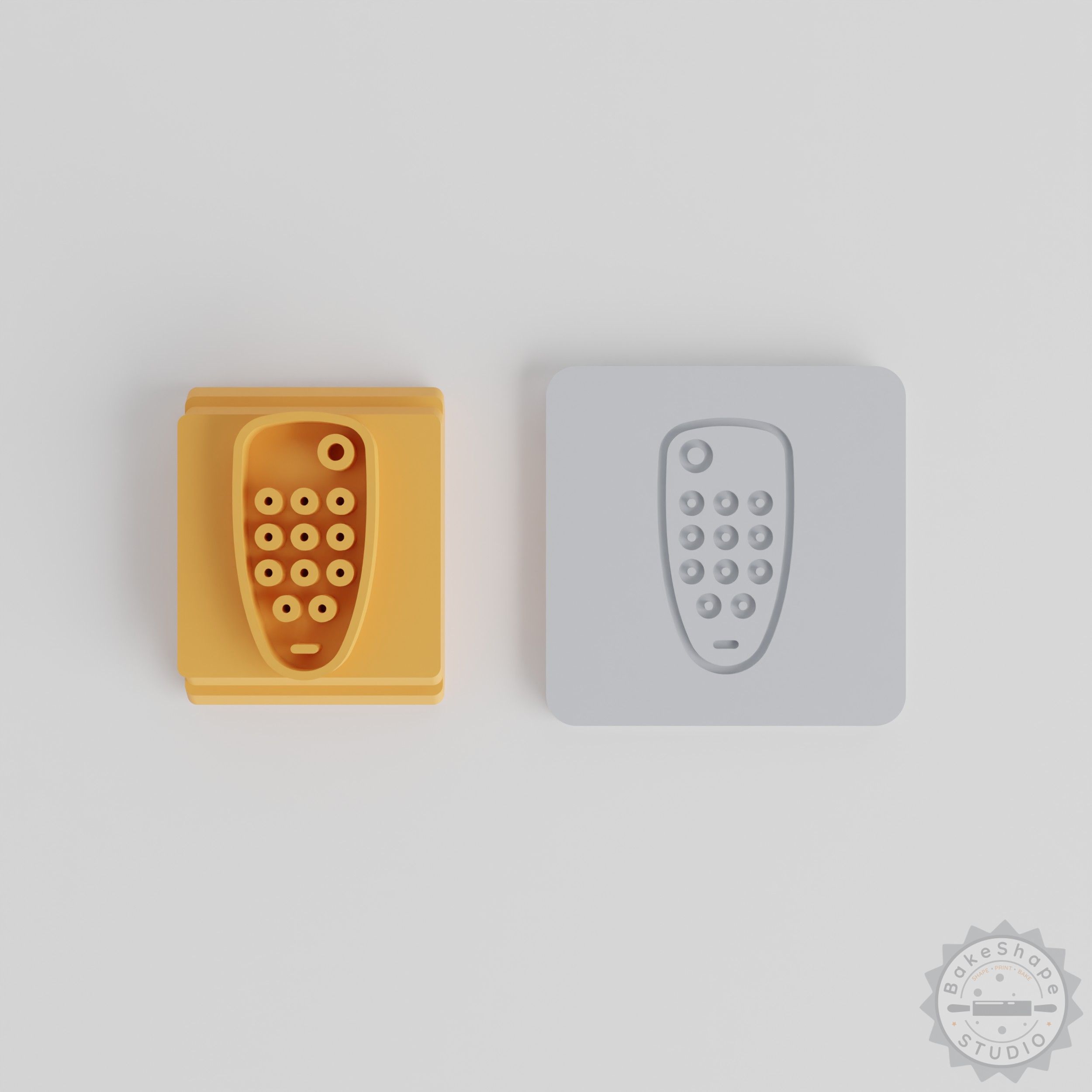 Remote Control Stamp Tile Set for Clay, Cookies, Fondant, Electronic Device Theme, 5 Motif Sizes