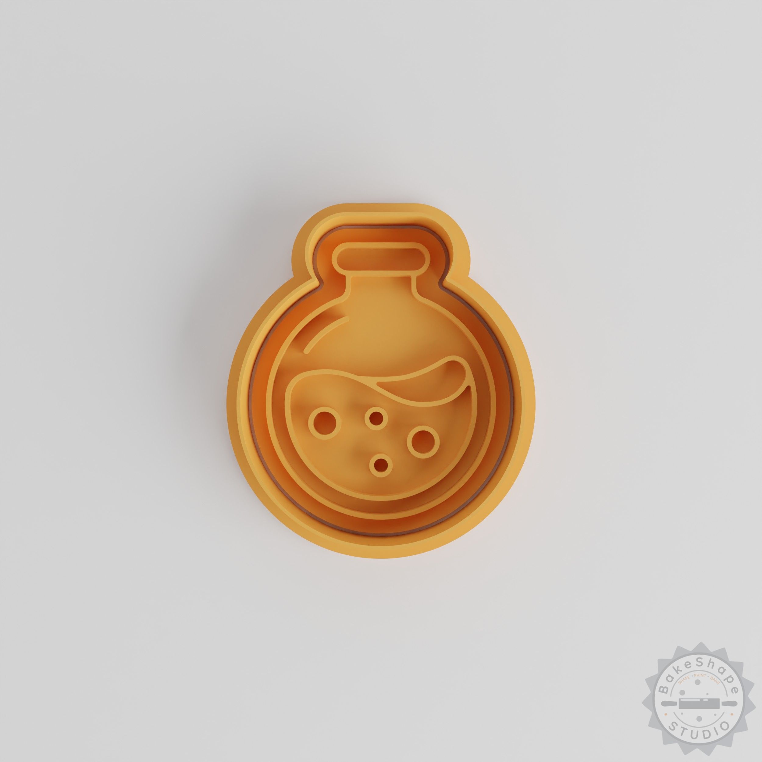 Round Potion Bottle Cookie Cutter Set, 6-Piece Magic Elixir Cookie Stamp, Fondant Cutter for Baking