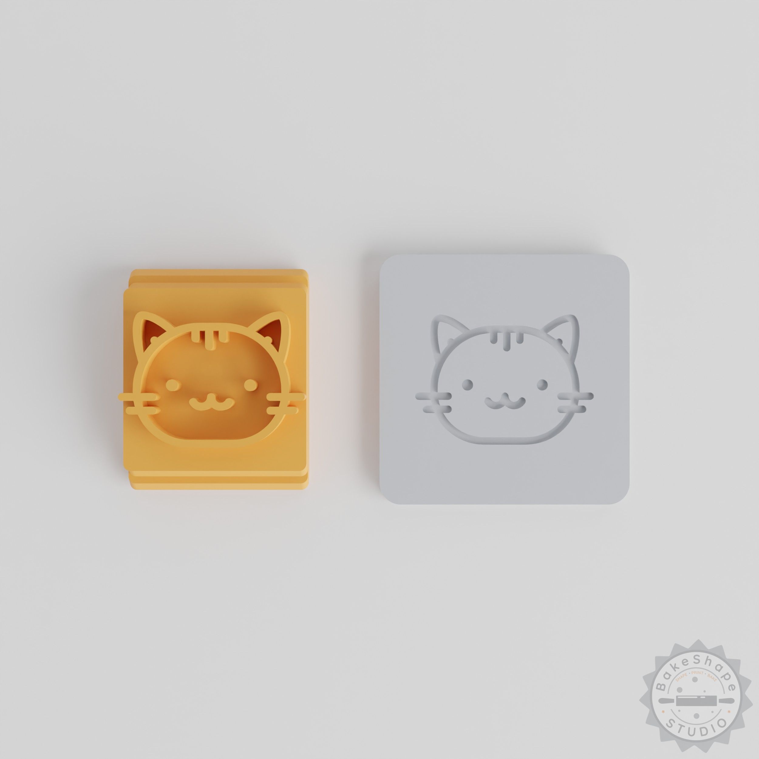 Cat Face Stamp Tile Set, 5 Sizes, Perfect for Clay, Cookies, Fondant