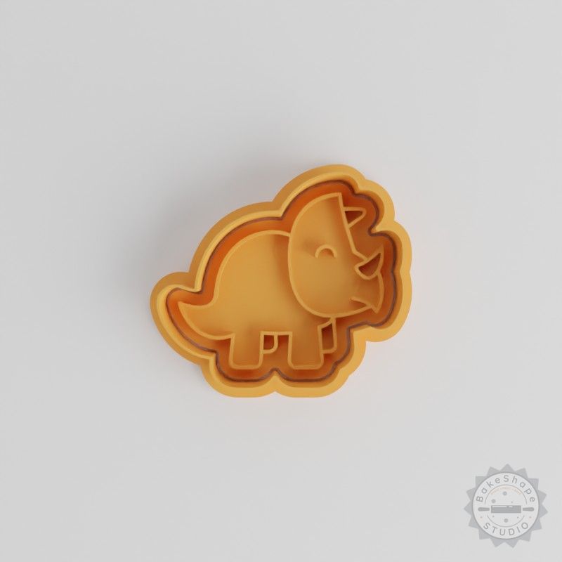 Dinosaur Cookie Cutter Set, Styracosaurus Shape, 6-Piece, Perfect for Cookies and Fondant, Jurassic Theme, S/M/L Sizes