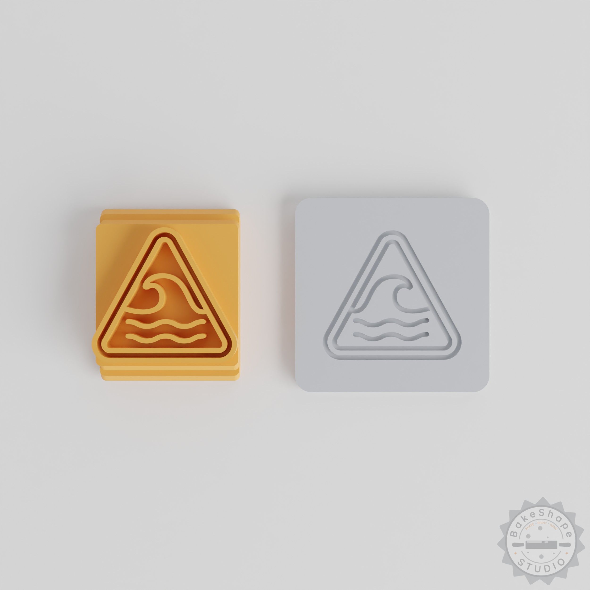 Wave Warning Stamp Tile Set, 5 Designs for Clay, Cookies, Fondant, Soft Materials